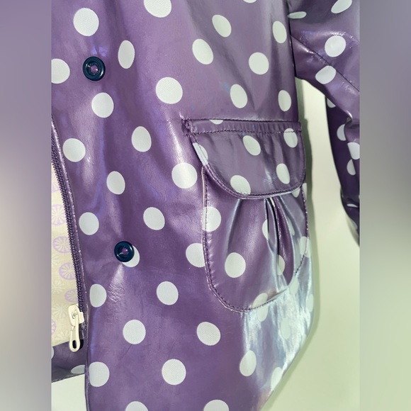 Du Pareil Au Meme Toddler Polka Purple Raincoat Size 4 - Picture 8 of 9